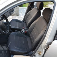 Авточехлы Premium для салона ЗАЗ Lanos '06-, Pick-up (1+1) темные, серая строчка (MW Brothers)
